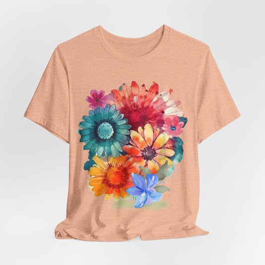 Watercolor Cottage Core Tee Floral Botanical shirt