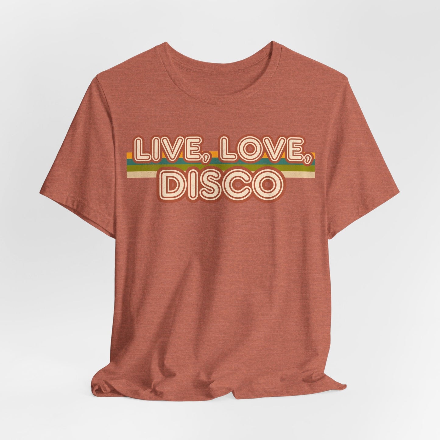 Vintage Style Gift - 'Live, Love, Disco' Shirt for Retro 80s and 70s Fans