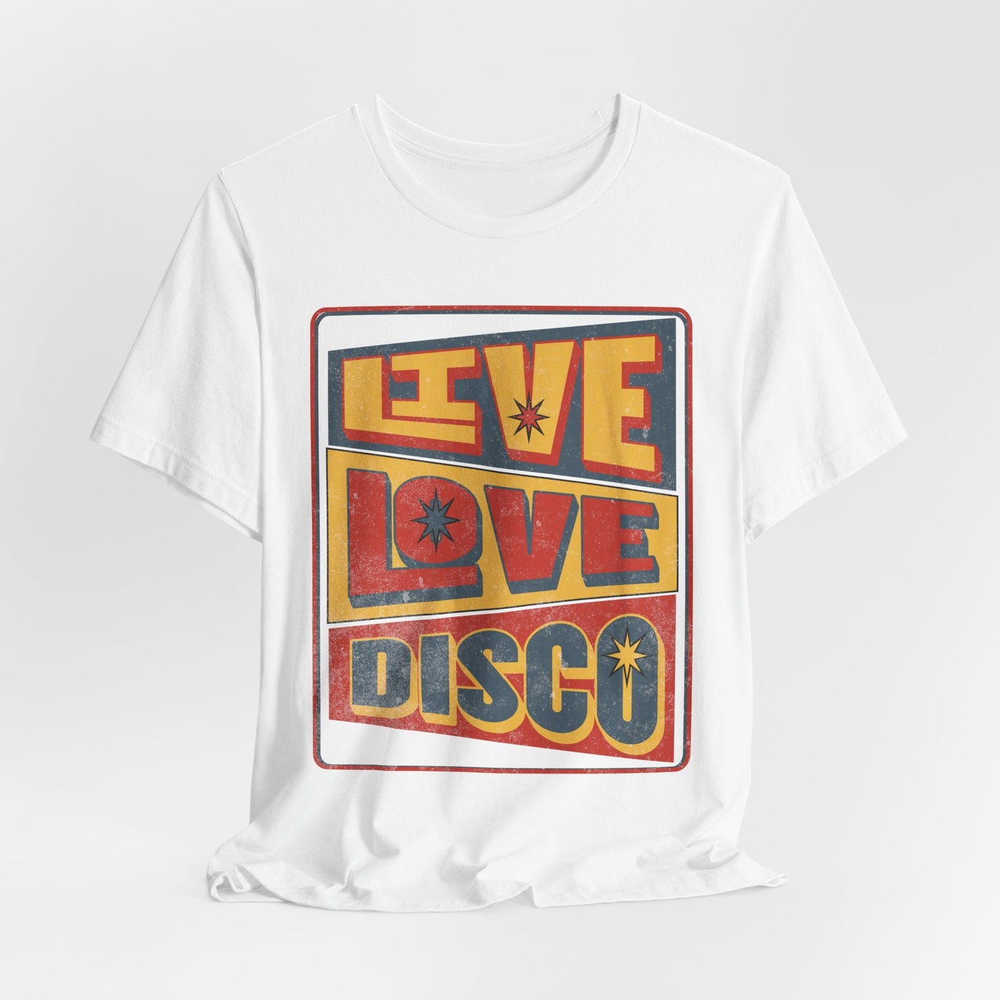 70s Vintage style Gift. Live, Love, Disco - Groove in Style, Boho iconic shirt