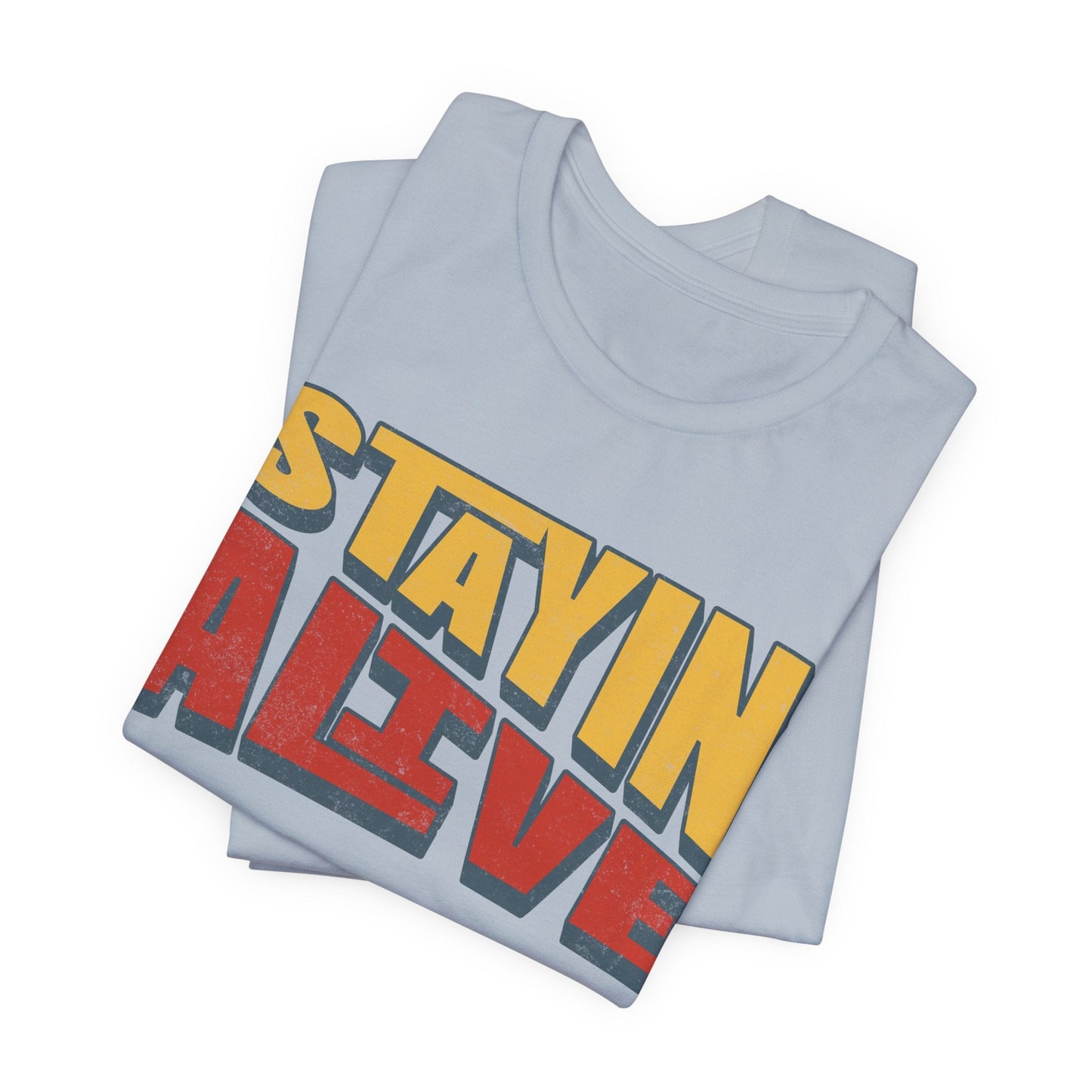 "Stayin' Alive" Retro feel Tee - Packed with 70s vibes