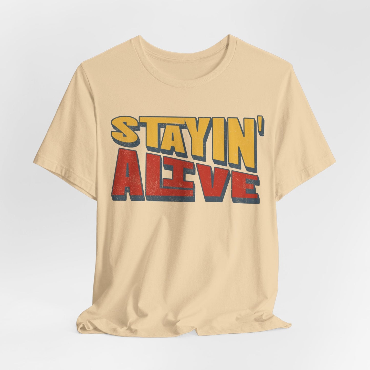 "Stayin' Alive" Retro feel Tee - Packed with 70s vibes