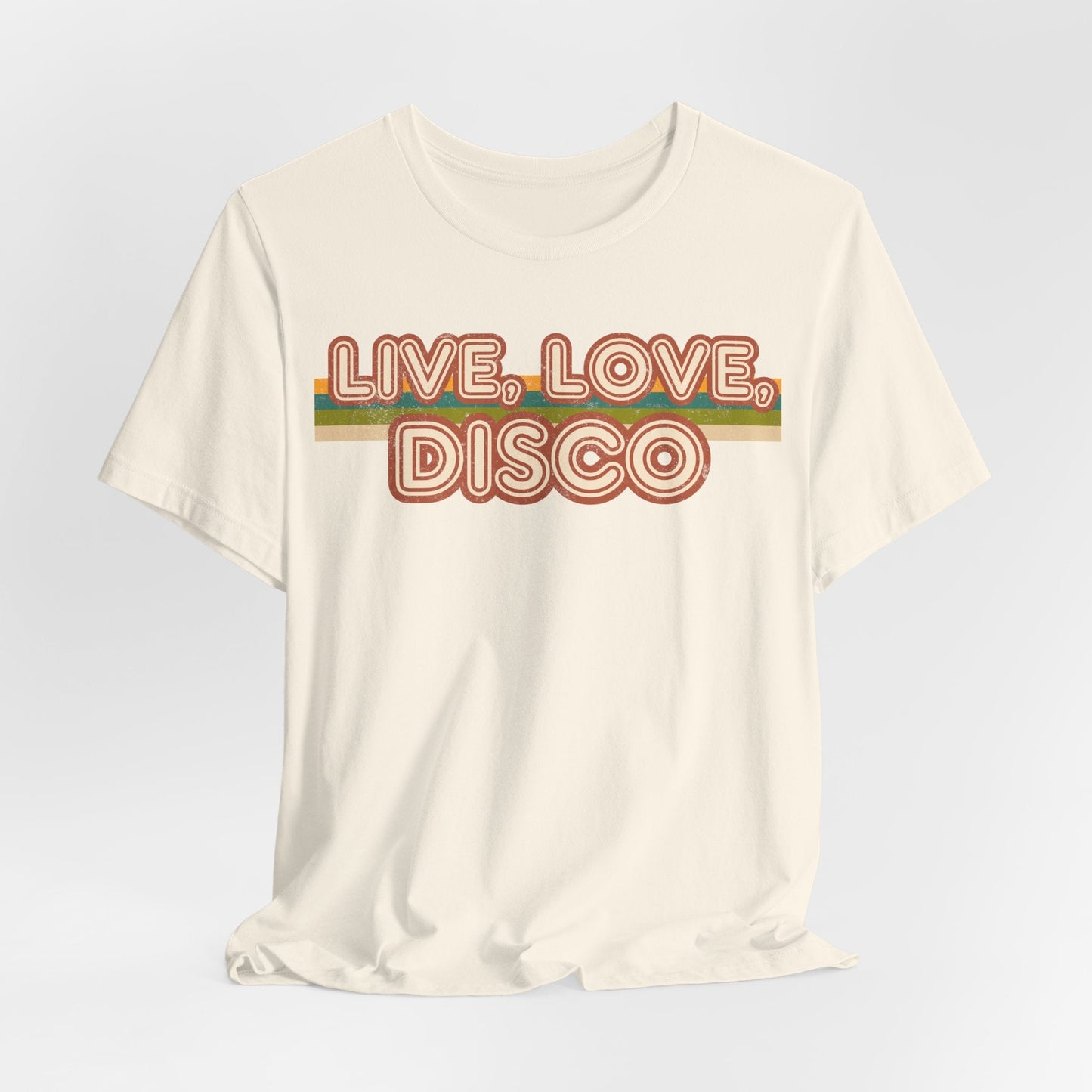 Vintage Style Gift - 'Live, Love, Disco' Shirt for Retro 80s and 70s Fans