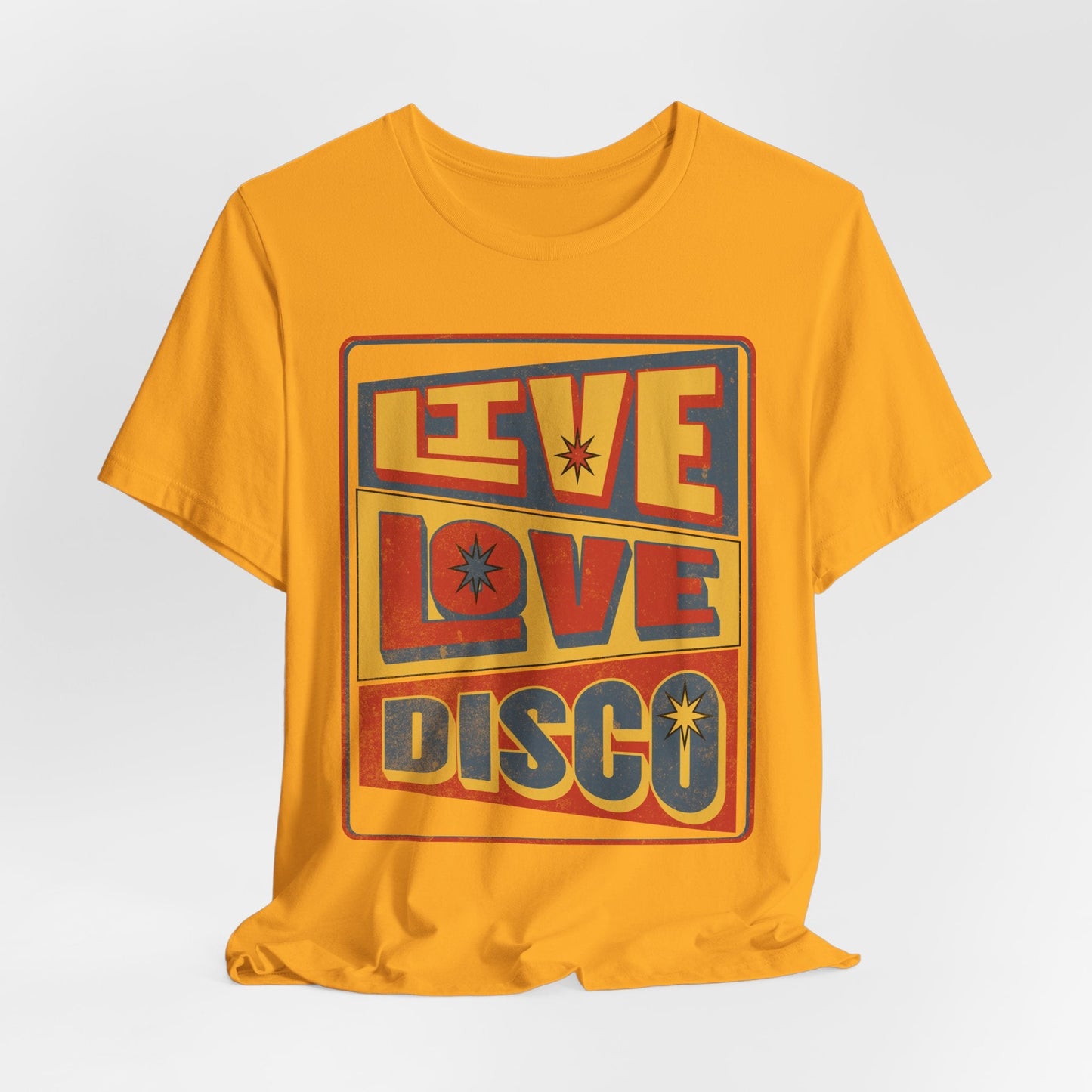 70s Vintage style Gift. Live, Love, Disco - Groove in Style, Boho iconic shirt