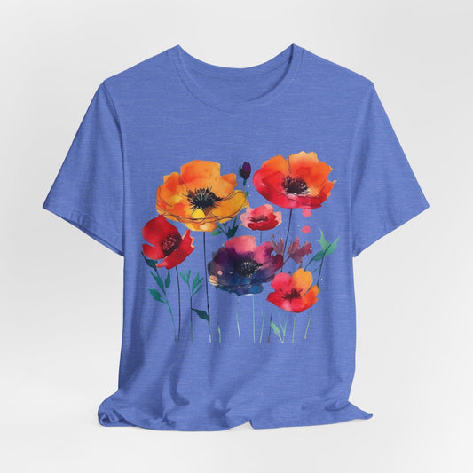 Watercolor Flowers Unisex Tee - Floral Watercolor Cottage Core Shirt