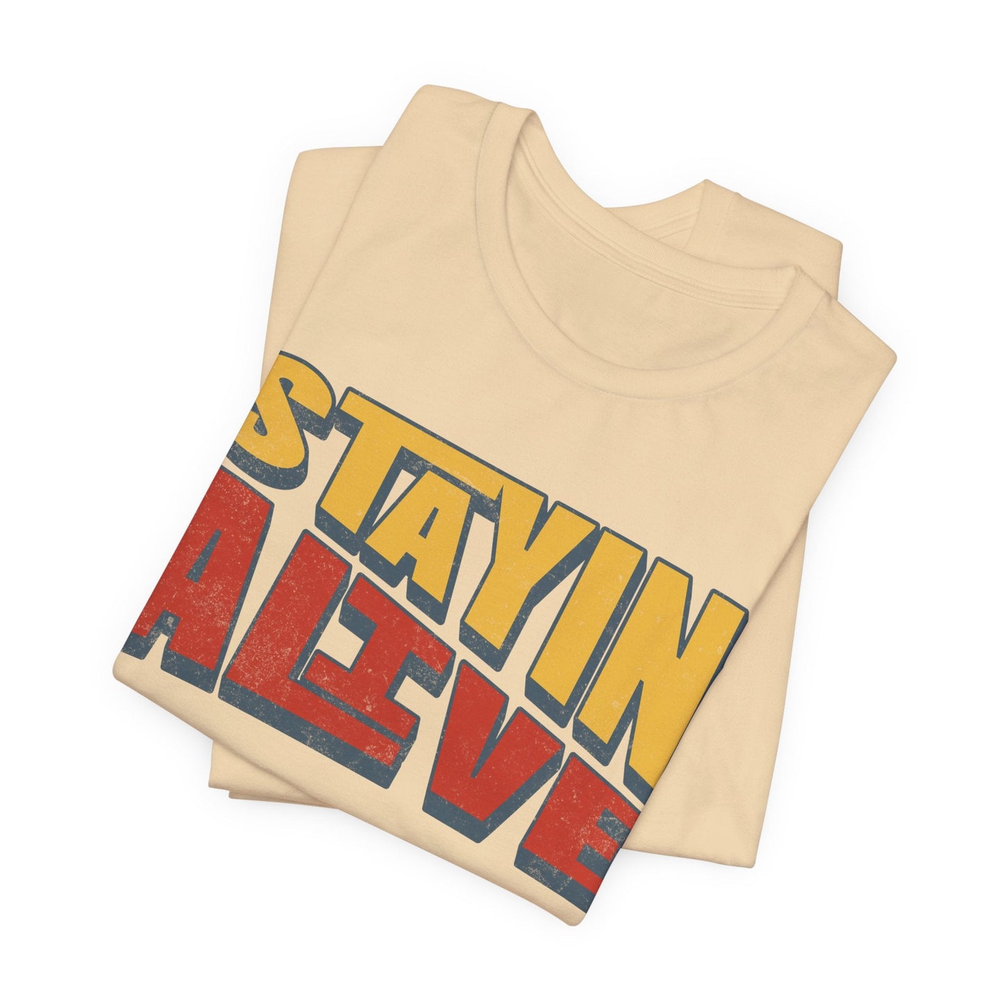 "Stayin' Alive" Retro feel Tee - Packed with 70s vibes