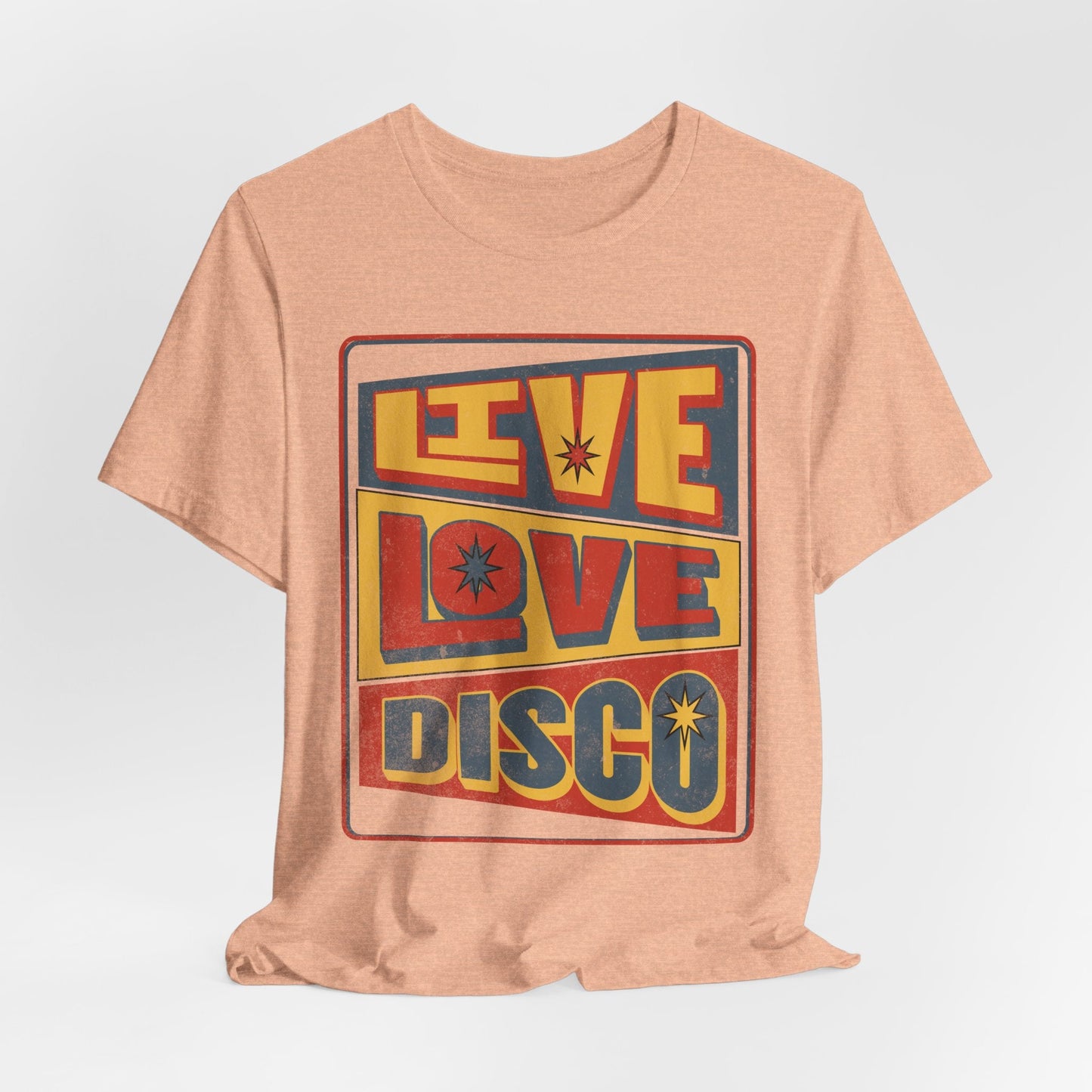 70s Vintage style Gift. Live, Love, Disco - Groove in Style, Boho iconic shirt