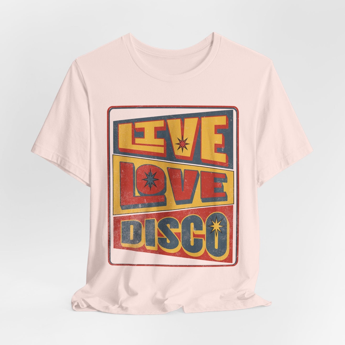 70s Vintage style Gift. Live, Love, Disco - Groove in Style, Boho iconic shirt