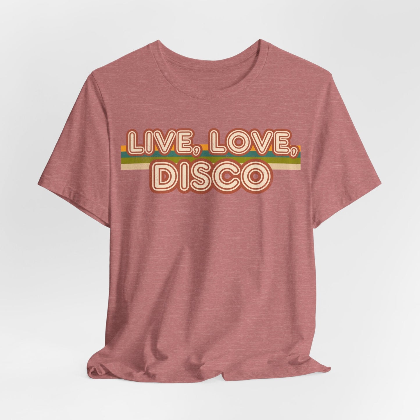 Vintage Style Gift - 'Live, Love, Disco' Shirt for Retro 80s and 70s Fans