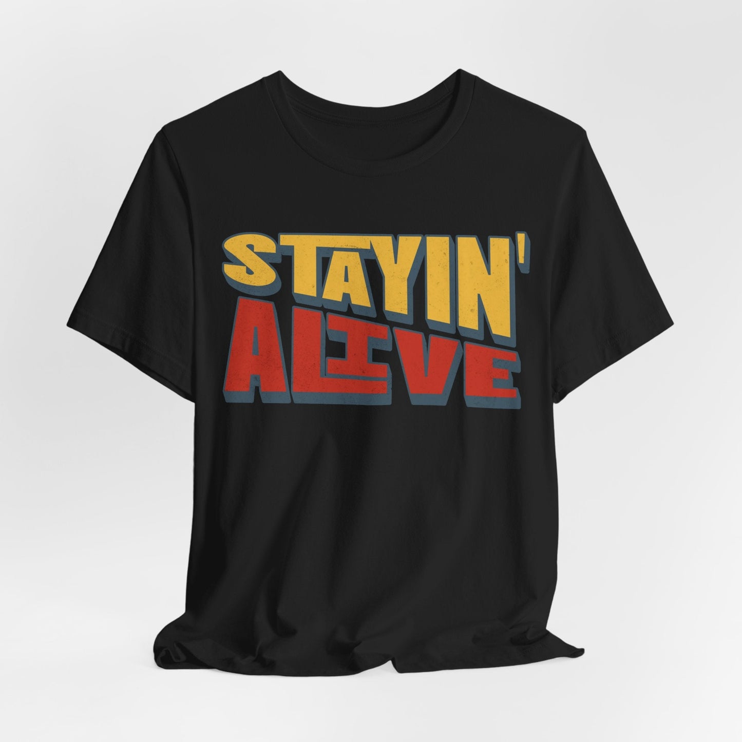 "Stayin' Alive" Retro feel Tee - Packed with 70s vibes