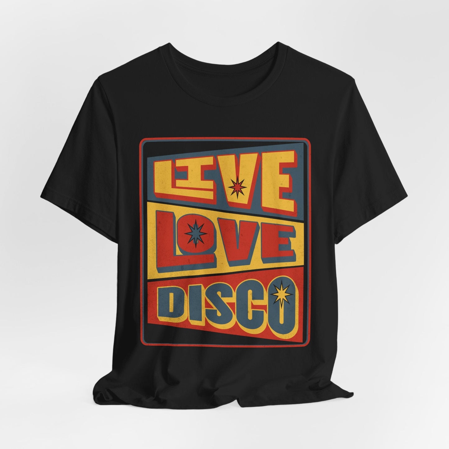 70s Vintage style Gift. Live, Love, Disco - Groove in Style, Boho iconic shirt