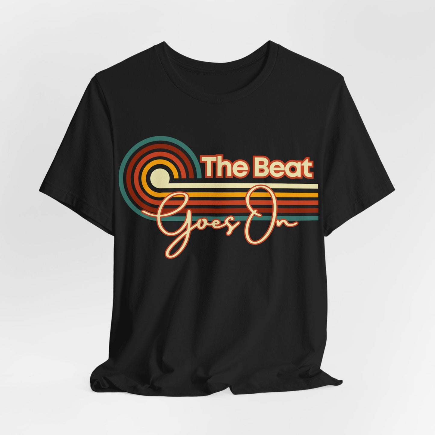 Dance through the ages with our "The Beat Goes On" disco shirt. Vintage Style Gift.