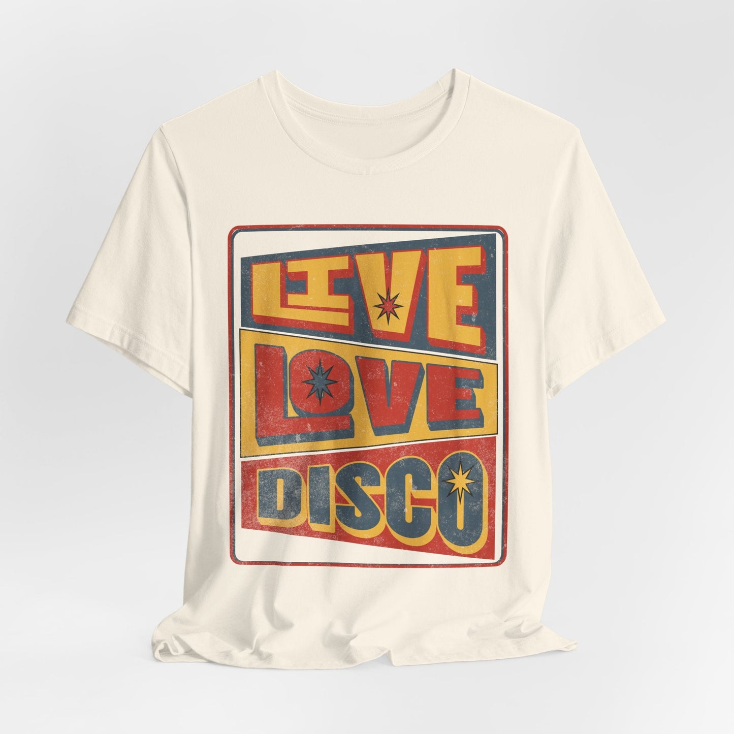 70s Vintage style Gift. Live, Love, Disco - Groove in Style, Boho iconic shirt