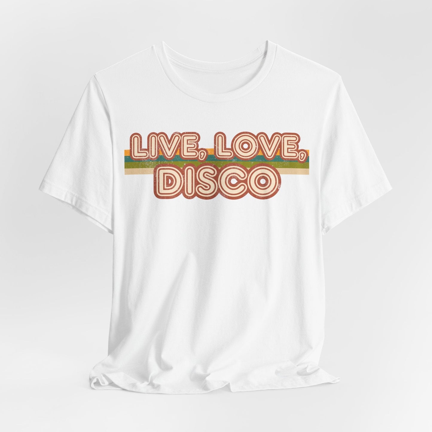 Vintage Style Gift - 'Live, Love, Disco' Shirt for Retro 80s and 70s Fans