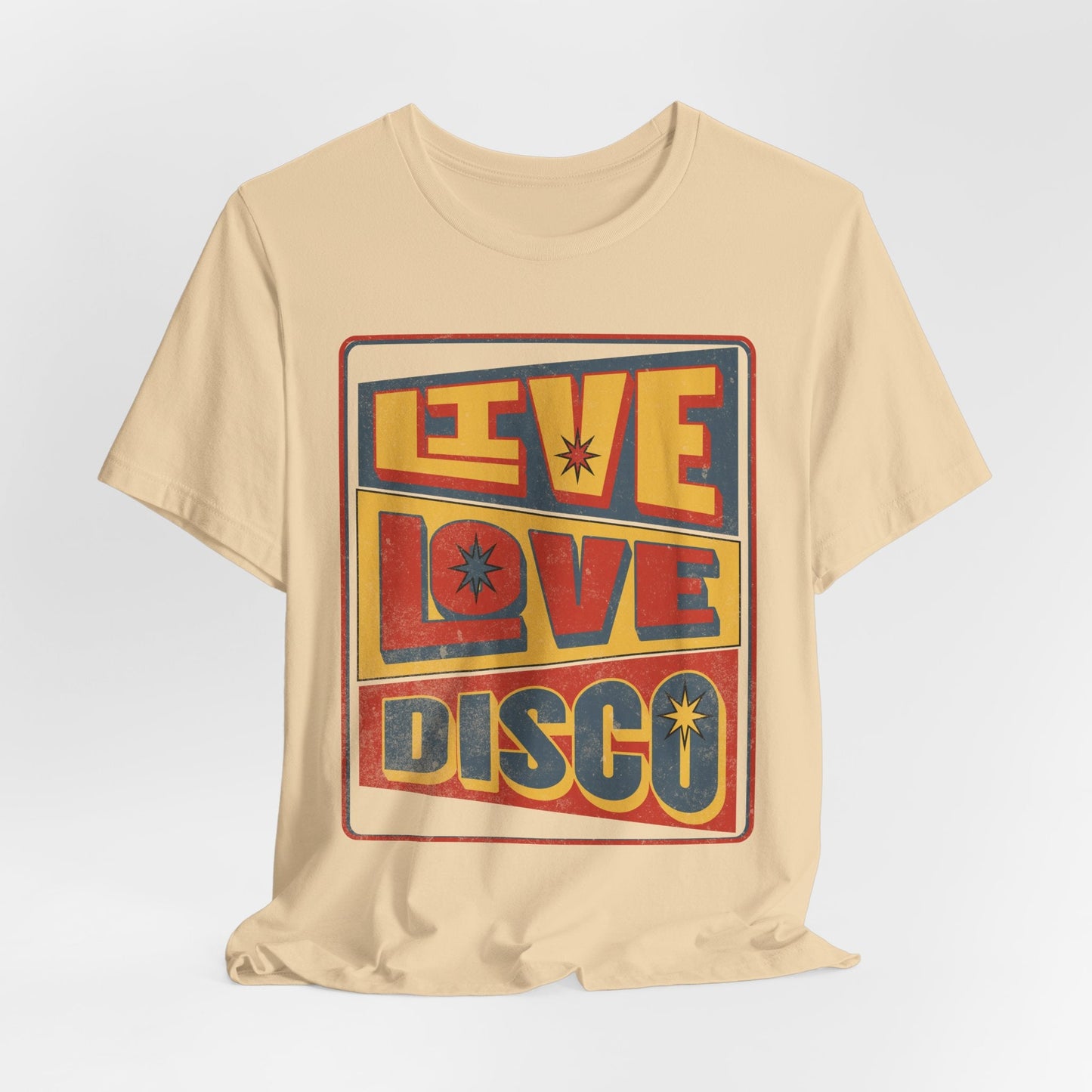 70s Vintage style Gift. Live, Love, Disco - Groove in Style, Boho iconic shirt