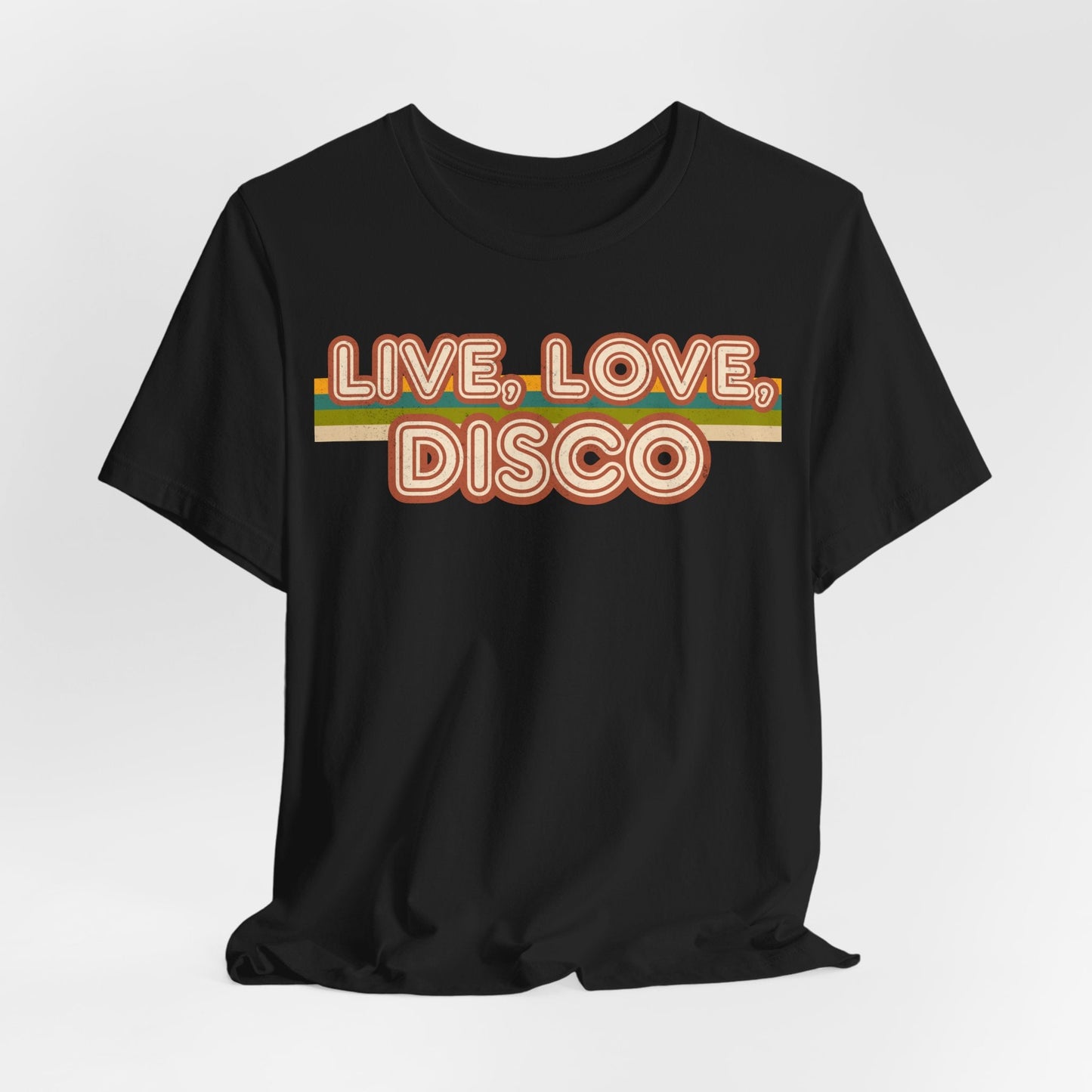 Vintage Style Gift - 'Live, Love, Disco' Shirt for Retro 80s and 70s Fans